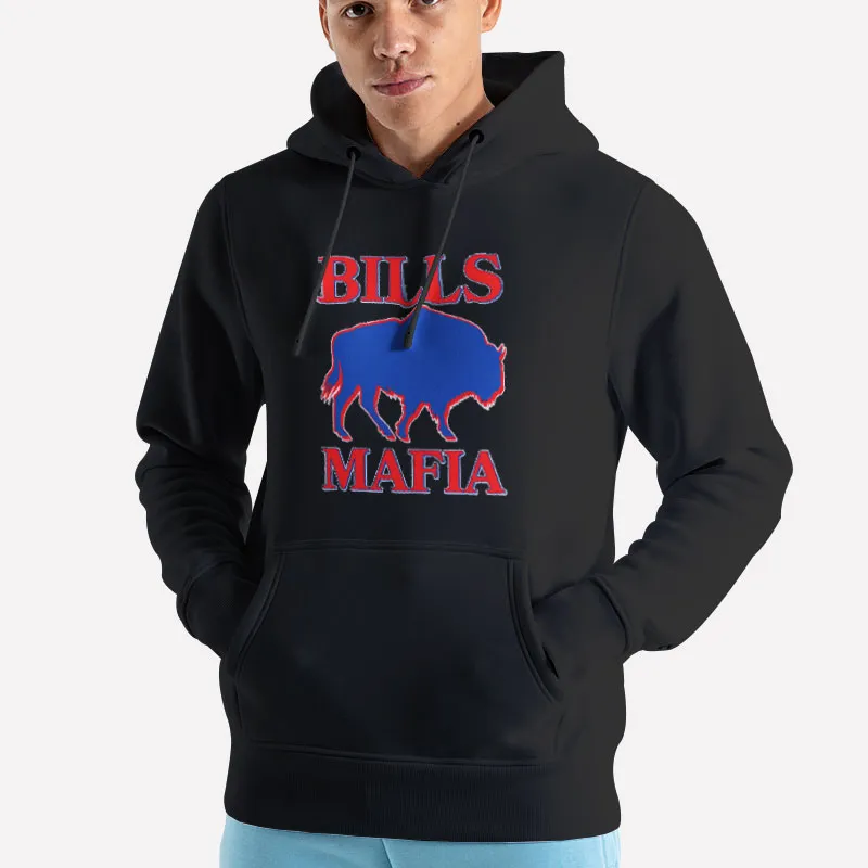 Unisex Hoodie Black Buffalo Billsmafia Logo Shirt