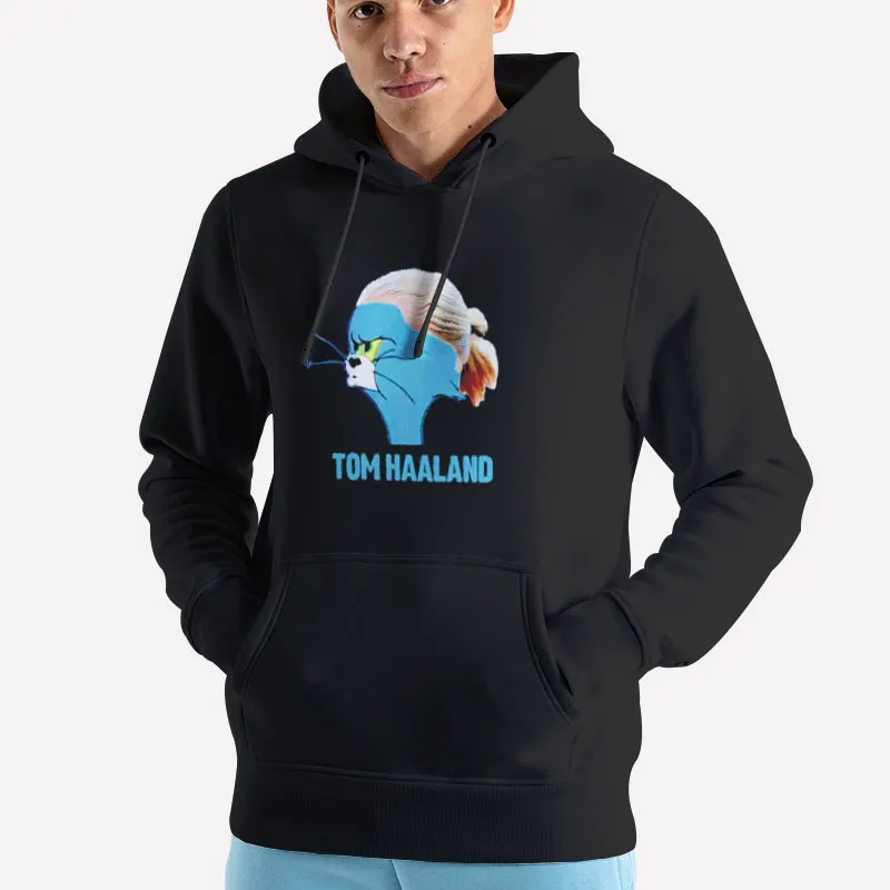 Unisex Hoodie Black Funny Haaland Tom And Jerry Shirt