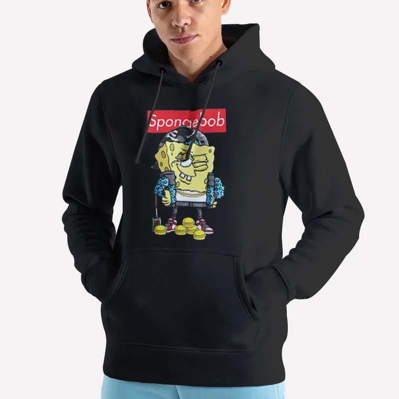 Unisex Hoodie Black Funny Krabby Patty Squarepants Cool Spongebob Sweatshirt