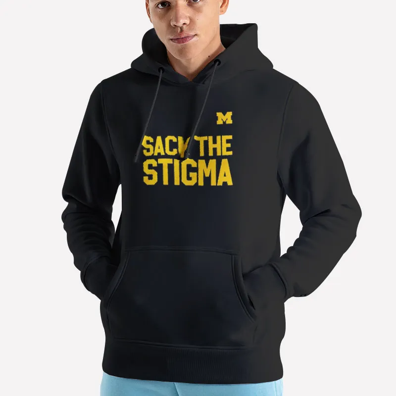 Unisex Hoodie Black Michigan Football Sack The Stigma Shirt