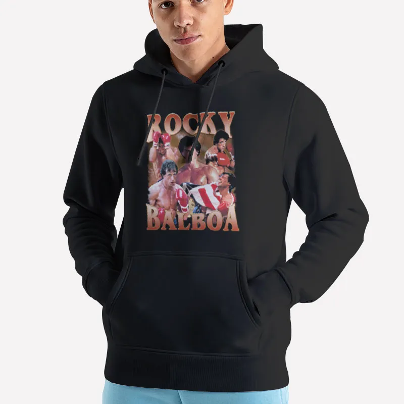 Unisex Hoodie Black The Boxer Rocky Balboa Bootleg Rap Shirt