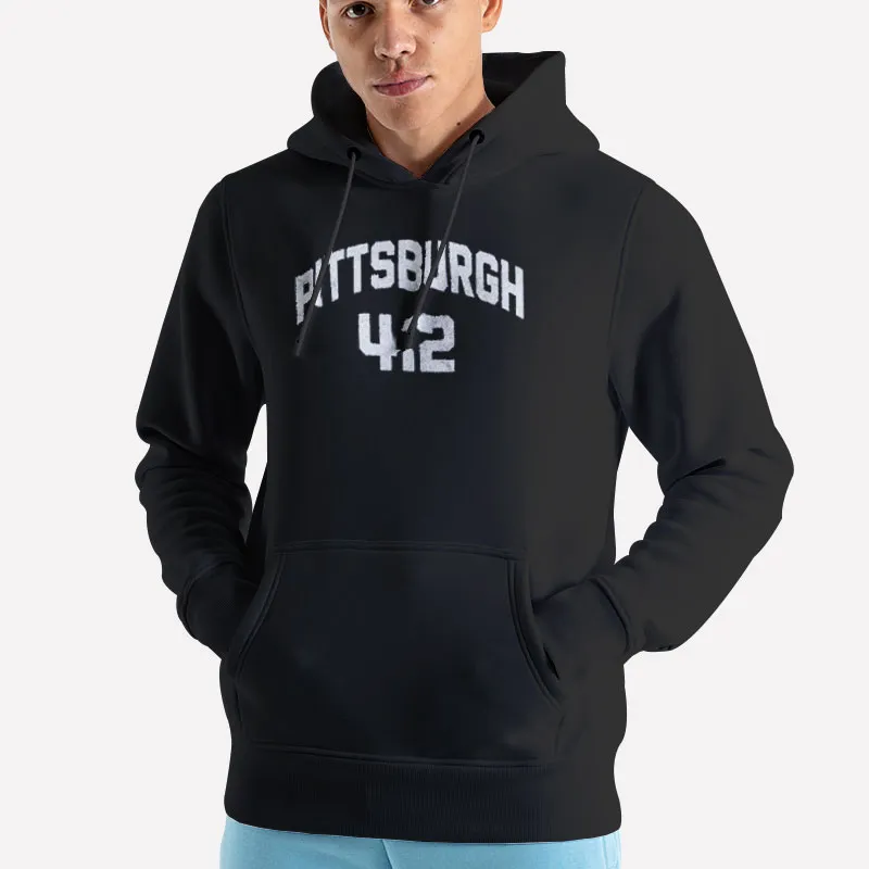 Unisex Hoodie Black Unisex Pittsburgh Area Code 412 Sweatshirt