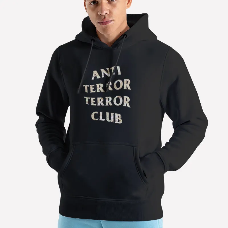 Unisex Hoodie Black Vintage Anti Terror Terror Club Shirt