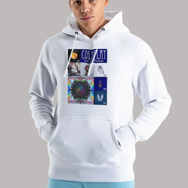 Unisex Hoodie White Coldplay Merchandise Albums Collection Shirt