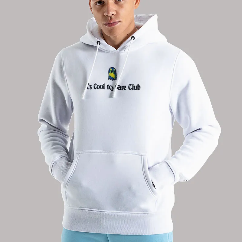 Unisex Hoodie White Its Cool To Care Club Shirt