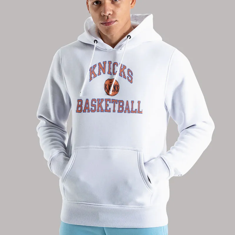 Unisex Hoodie White New York Basketball Vintage Knicks Sweatshirt