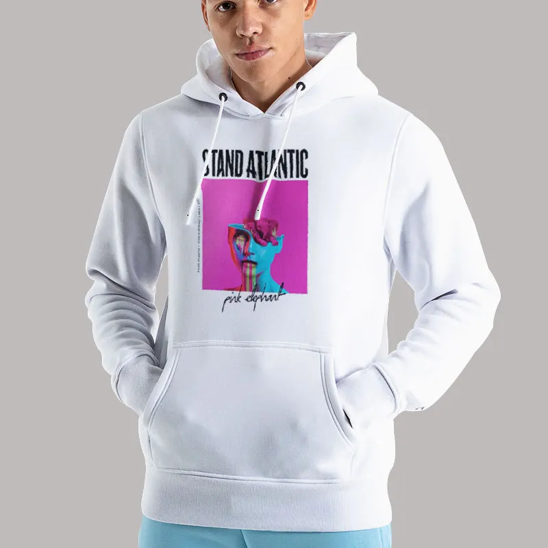 Unisex Hoodie White Stand Atlantic Merch Pink Elephant Shirt