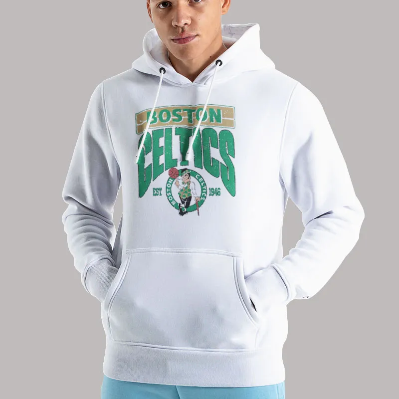 Unisex Hoodie White Vintage Boston Celtics Sweatshirt