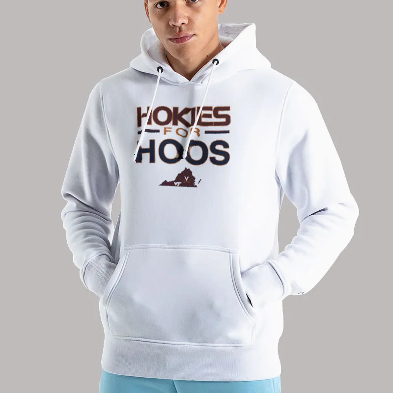 Unisex Hoodie White Virginia Football Hokies For Hoos Shirt
