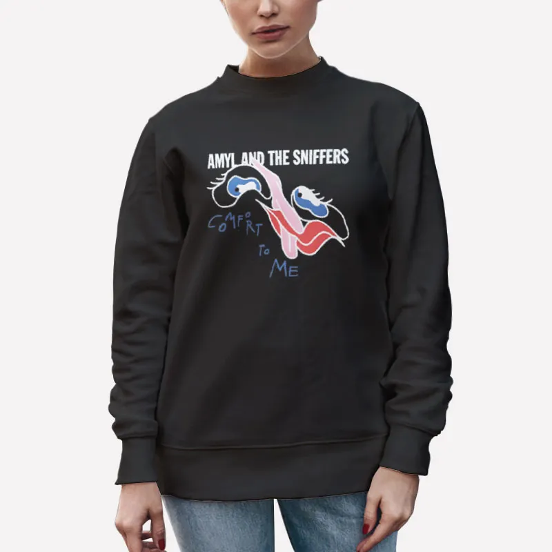 Unisex Sweatshirt Black Amyl And The Sniffers Merch Slidey Face Shirt