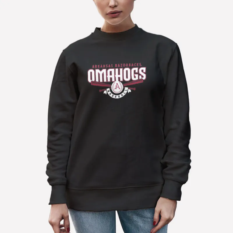 Unisex Sweatshirt Black Arkansas Baseball Omahogs Shirt