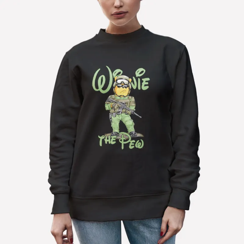 Unisex Sweatshirt Black Army Pooh Winnie The Pew Shirt