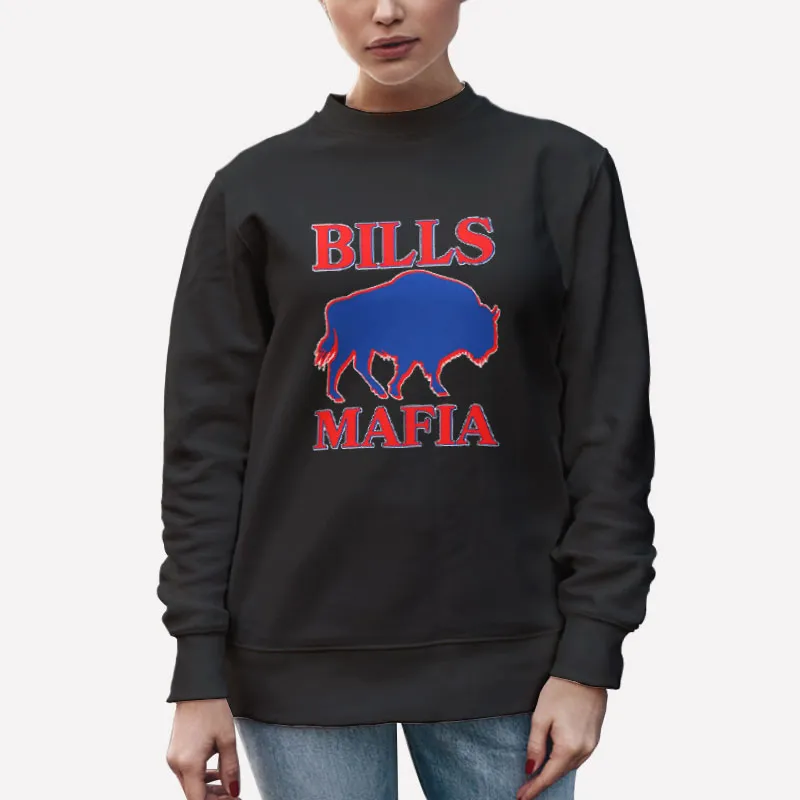 Unisex Sweatshirt Black Buffalo Billsmafia Logo Shirt