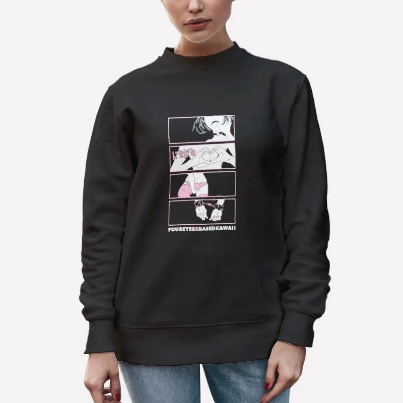 Unisex Sweatshirt Black Foureyes X Based Kawaii Tapestry Shirt