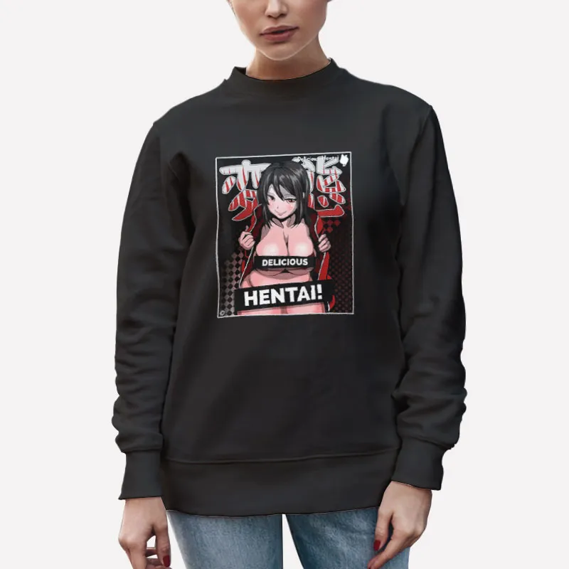 Unisex Sweatshirt Black Hentais Mom Lewd Sexy Anime And Manga Face Shirt