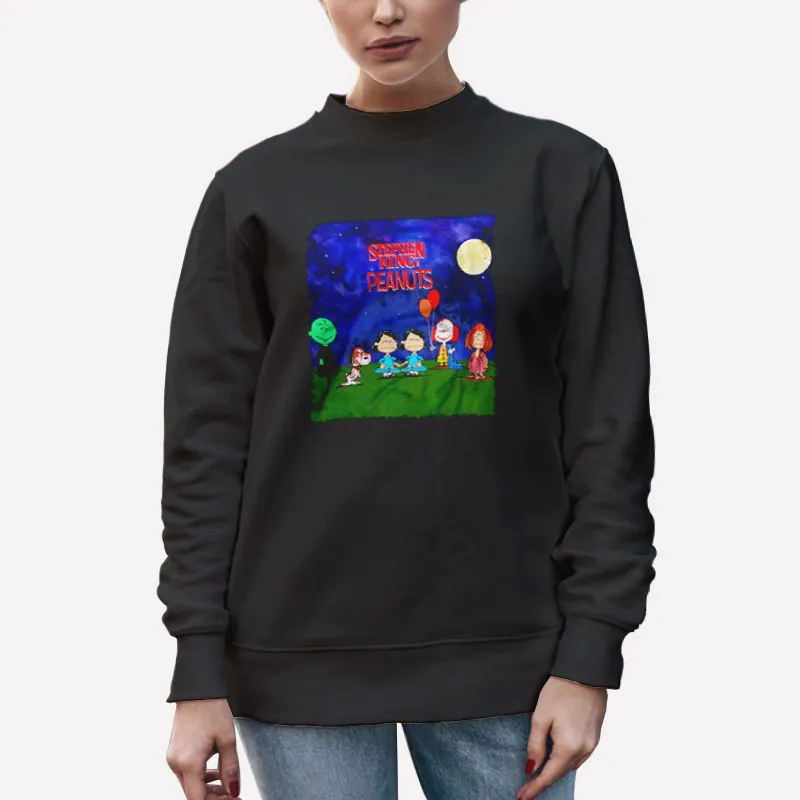 Unisex Sweatshirt Black Horror Halloween Stephen King Peanuts Shirt