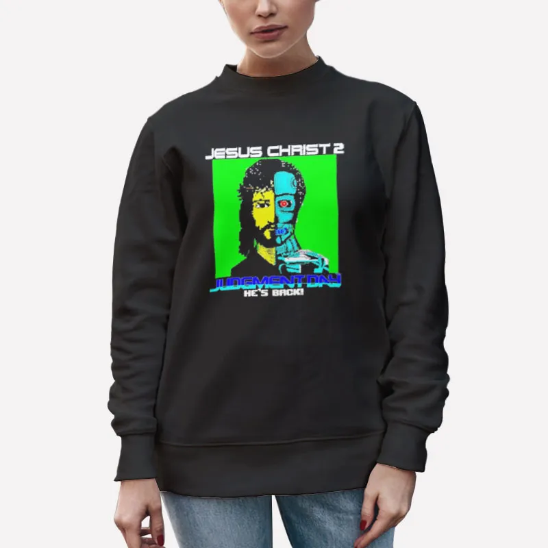 Unisex Sweatshirt Black Jesus Christ Judgement Chain Shirt