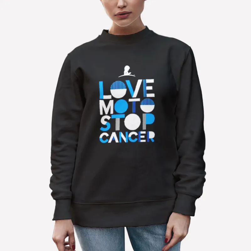 Unisex Sweatshirt Black Love Moto Stop Cancer St Jude Supercross Shirt