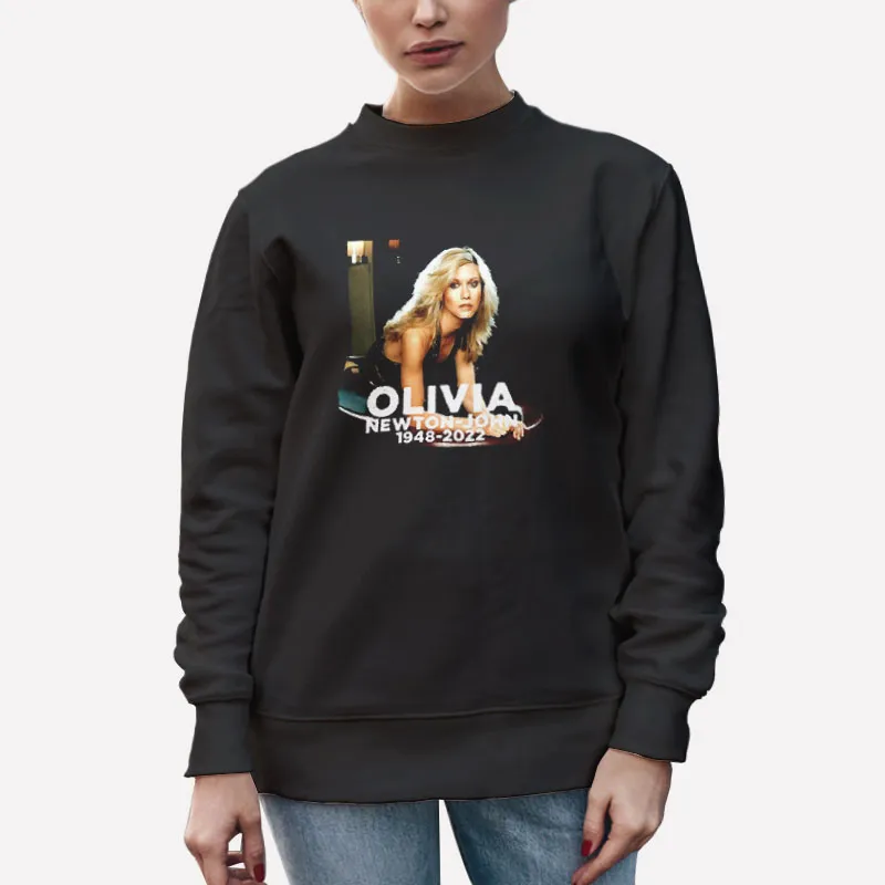 Unisex Sweatshirt Black Rip Olivia Newton John T Shirt