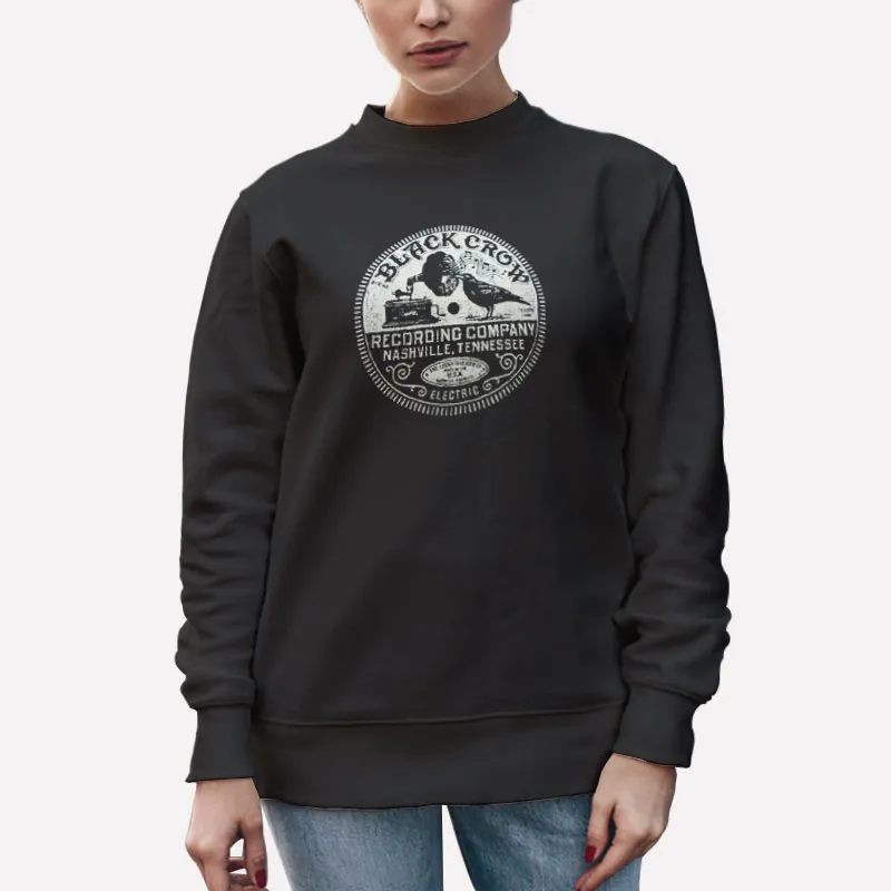 Unisex Sweatshirt Black Recording Company Nashville Tennessee Black Crow Shirt