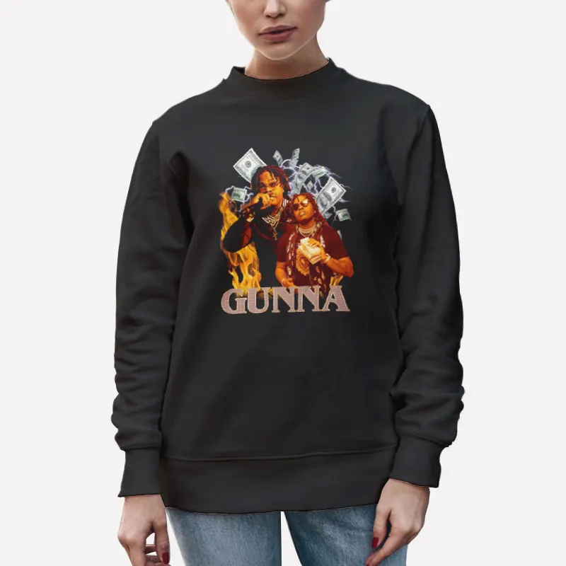 Unisex Sweatshirt Black Retro Rapper Gunna Shirt