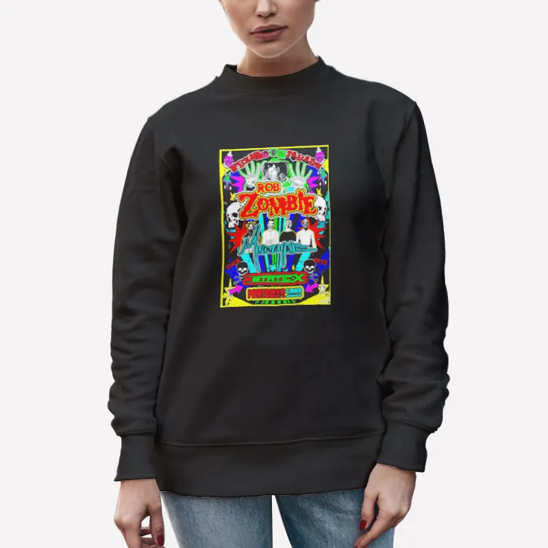Unisex Sweatshirt Black Rob Zombie Freaks On Parade Tour Merch Shirt