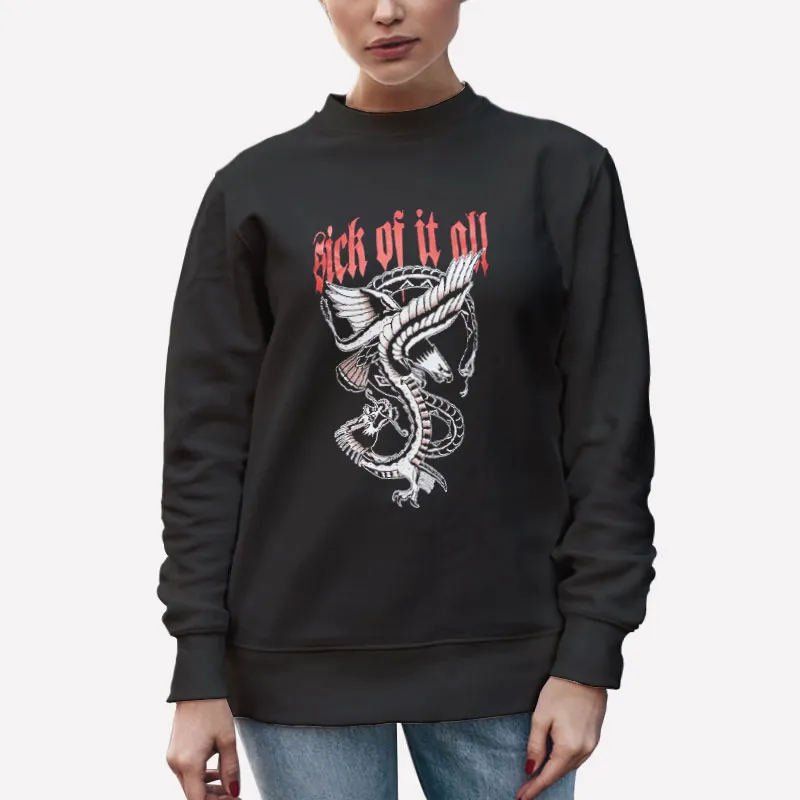 Unisex Sweatshirt Black Sick Of It All Merch Eagle Shirt