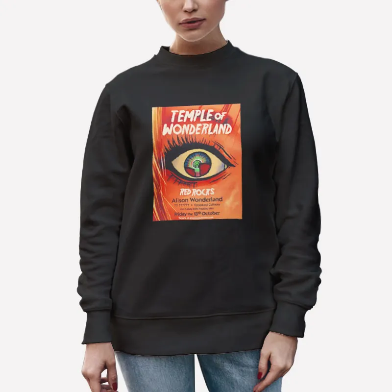 Unisex Sweatshirt Black Temple Of Alison Wonderland Red Rocks Shirt