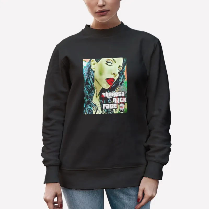 Unisex Sweatshirt Black Theresa Rock Face Zombie Face Halloween Shirt