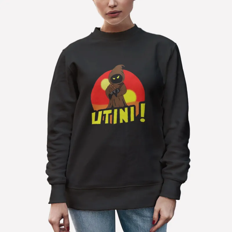 Unisex Sweatshirt Black Utini Jawa Trade Language Star Wars Shirt