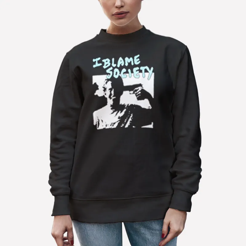 Unisex Sweatshirt Black Vintage I Blame Society Shirt