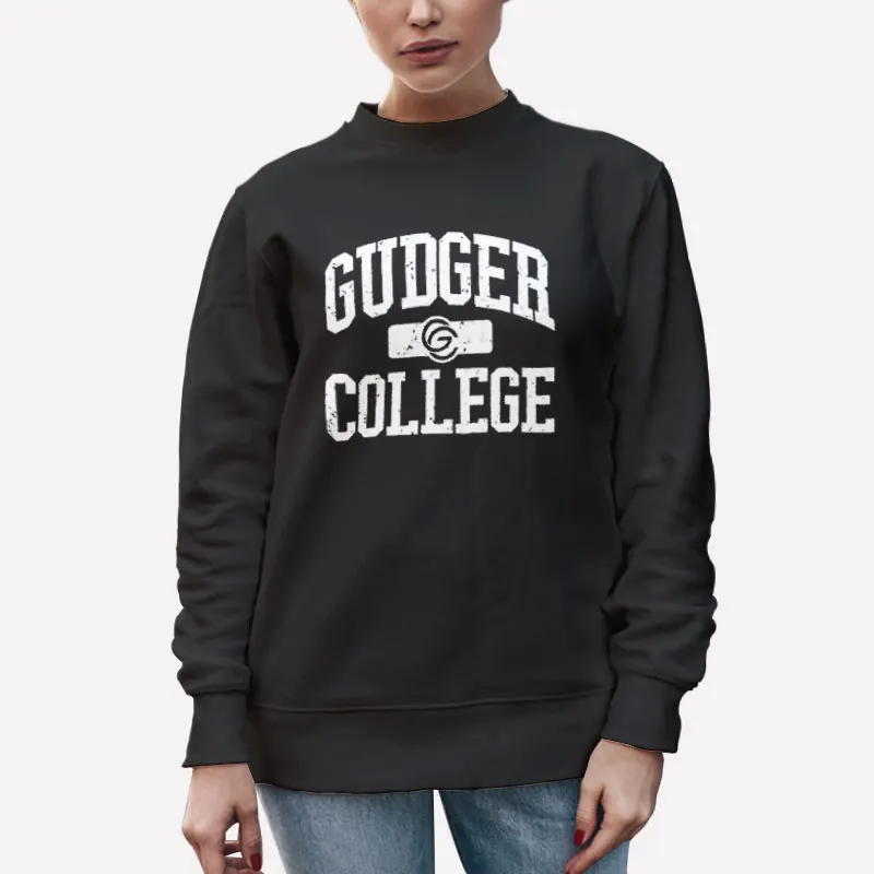Unisex Sweatshirt Black Vintage Inspired Gudger College Shirt