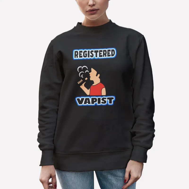 Unisex Sweatshirt Black Vintage Inspired Registered Vapist Shirt