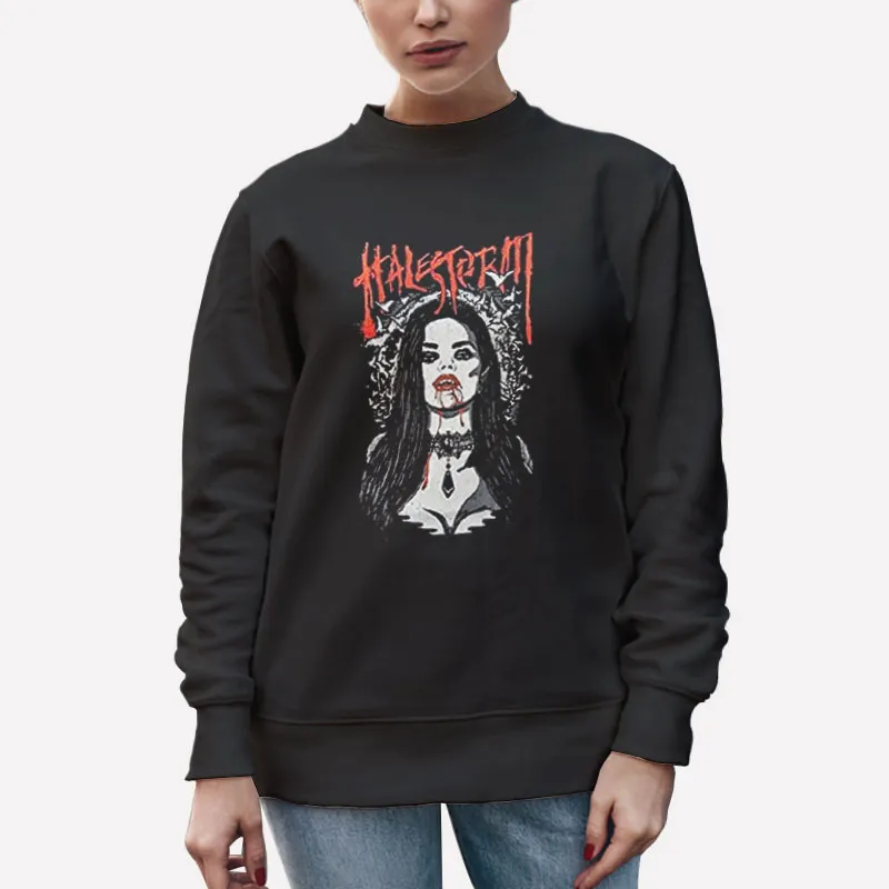 Unisex Sweatshirt Black Vintage Vampire Halestorm T Shirt