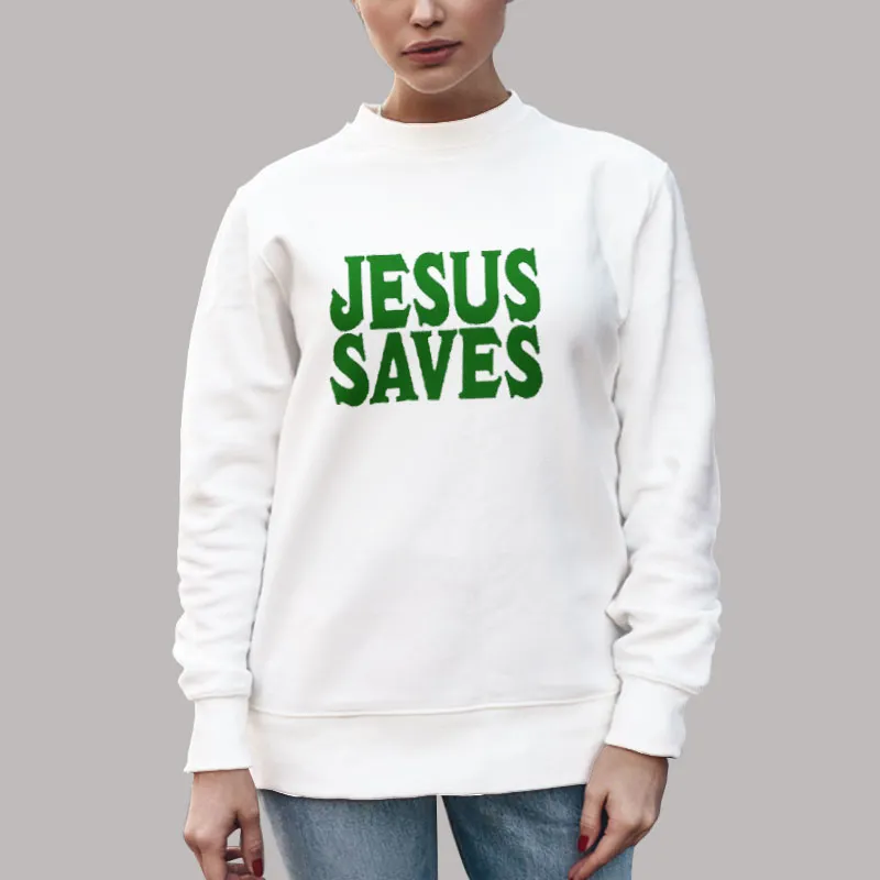 Unisex Sweatshirt White America Mall Jesus Saves Shirt