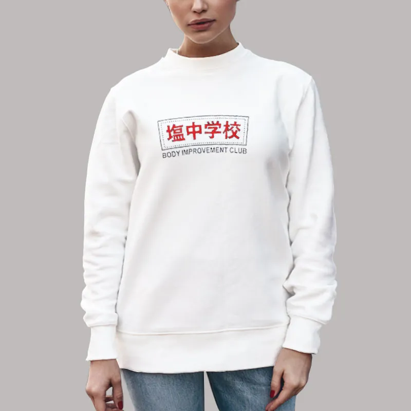 Unisex Sweatshirt White Body Improvement Club Mob Psycho 100 Shirt