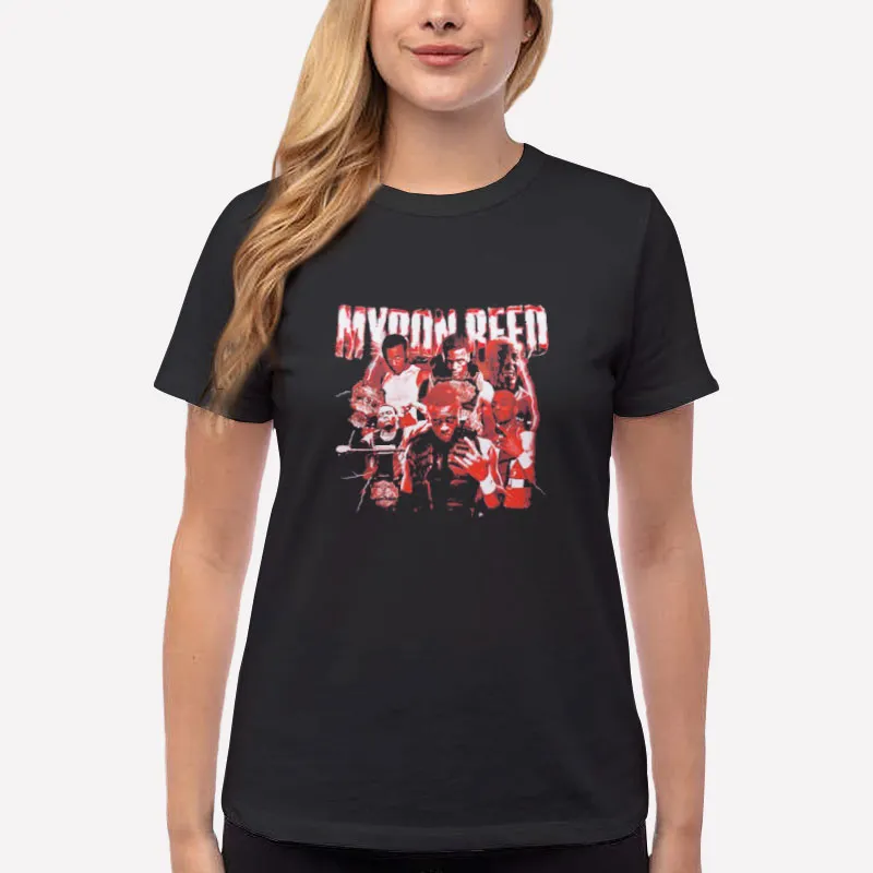 Women T Shirt Black 90s Vintage Myron Reed Shirt