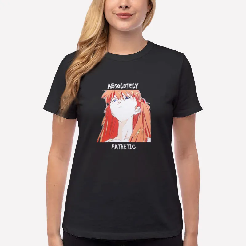 Women T Shirt Black Asuka Pathetic Neon Genesis Evangelion Shirt