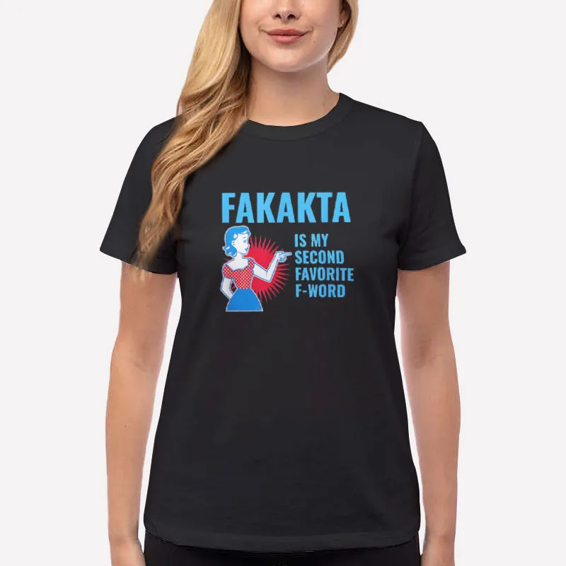 Women T Shirt Black Fakakta Yiddish Is My Second Favorite F Word Shirt