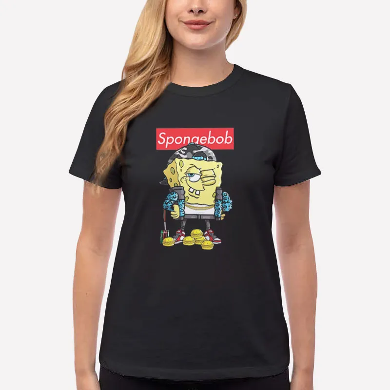 Women T Shirt Black Funny Krabby Patty Squarepants Cool Spongebob Sweatshirt