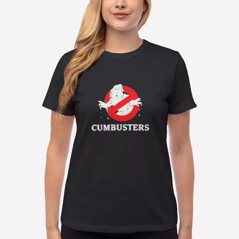 Women T Shirt Black Ghostbusters Meme Cumbusters Shirt