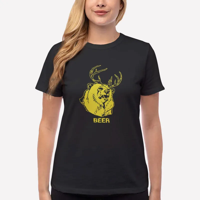 Women T Shirt Black It's Always Sunny In Philadelphia Beer Deer Shirt