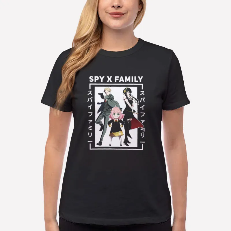 Women T Shirt Black Japanese Anime Spy X Family Merch Shirt