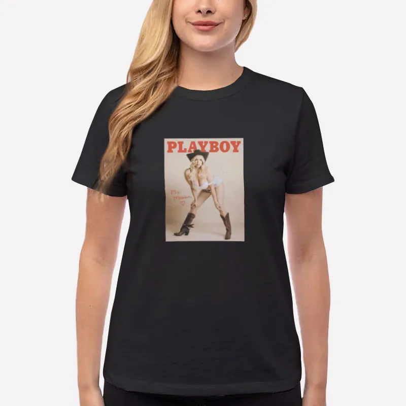 Women T Shirt Black Mia Malkova Playboy Cover Shirt