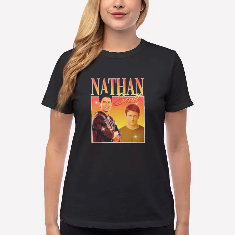 Women T Shirt Black Nathan Scott One Tree Hill James Lafferty 90s Vintage Shirt