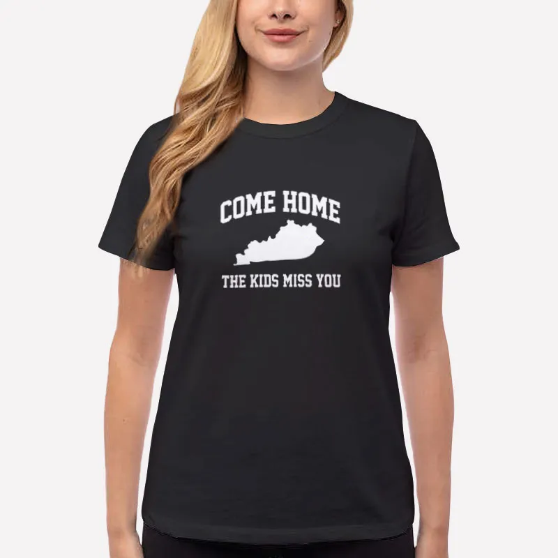 Women T Shirt Black Outline Of Ky Come Home Shirt