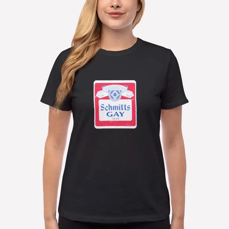 Women T Shirt Black Schmitts Gay Beer Shirt