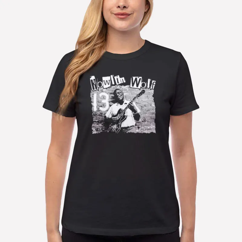 Women T Shirt Black The Guitarist Howlin Wolf T Shirt