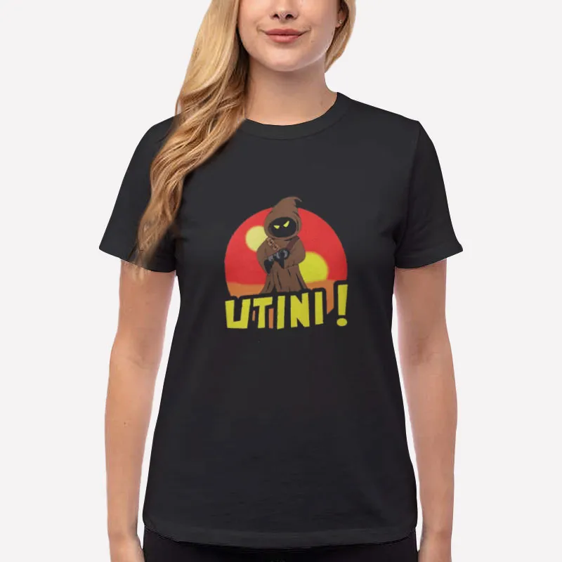 Women T Shirt Black Utini Jawa Trade Language Star Wars Shirt