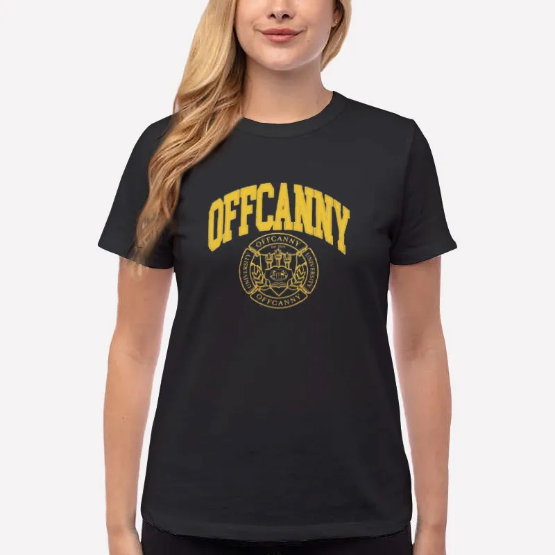 Women T Shirt Black Vintage Retro University Offcanny Shirt